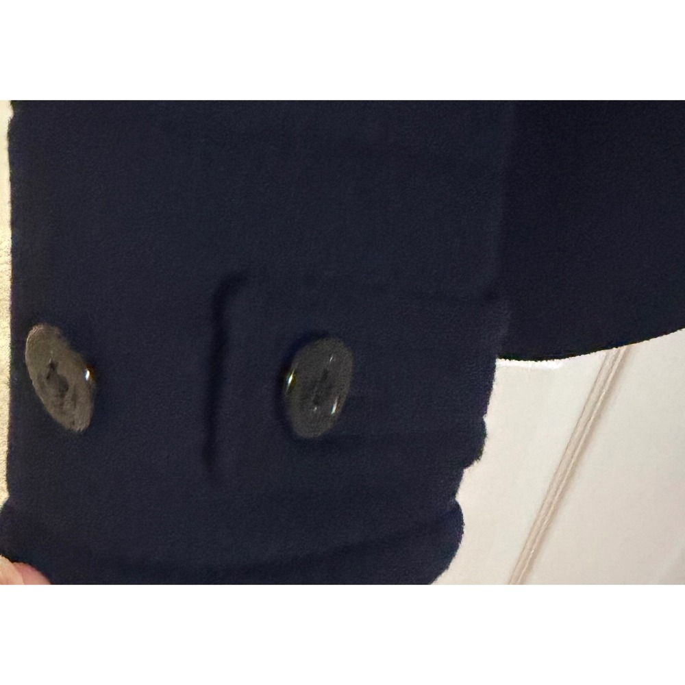 Lands' End Men Navy Wool Blend Double Breasted Peacoat Jacket Fall Winter Large - Picture 4 of 8